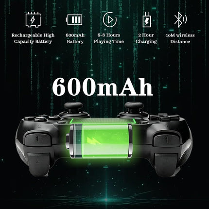 Wireless Controller for Ps4 Controller Compatible with PS4/Slim/Pro/Windows PC,with Touchpad/Vibration/Built-in Speaker&3.5mm Headphone Jack/Six-axis Motion Control/USB-C Charging Cable,Black Green