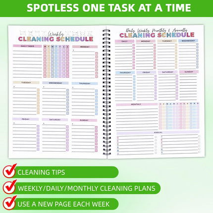 ADHD Cleaning Planner for Adults – Undated Daily, Weekly & Monthly Cleaning Schedule & Checklist – Household Chores Organizer Notebook for Home Management, Routine Tracking & Family Cleaning Tasks