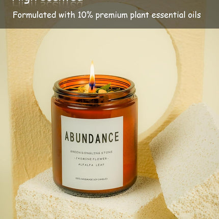 Natural Crystal Candle,Abundance, Crystal Ritual, Spiritual, Money Prosperity, Candle Spell.(Abundance)