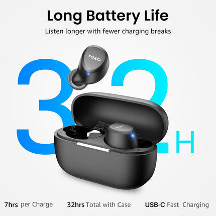 Wireless Earbuds Bluetooth 5.3 Light Weight in Ear IPX5 Waterproof Headphones 2 Mic for AI Calls, Immersive Premium Sound Bass Headset with Charging Case, 32 Presets EQ Customization via App