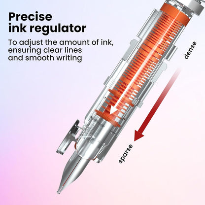 Retractable Fountain Pen Set: Fine Nib Black Ink Pens Includes 5 Ink Cartridges Smooth Writing for - photo 5