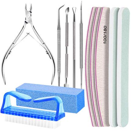Nail Care Kit, Nail Files 100/180, Nail Buffer Block, Cuticle Nippers, Cuticle Trimmer, Cuticle Pusher, Nail Tools, Nail Kit, Pedicure & Manicure Tools, Nail Prep Kit, Manicure Kit for Women