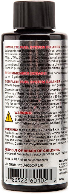 Complete Fuel System Cleaner, Cleans and Prevents Corrosion in Fuel Systems, Cleans Injectors, Carburetors, Valve and Combustion Chamber Deposits - (1 Pack - 4 oz)