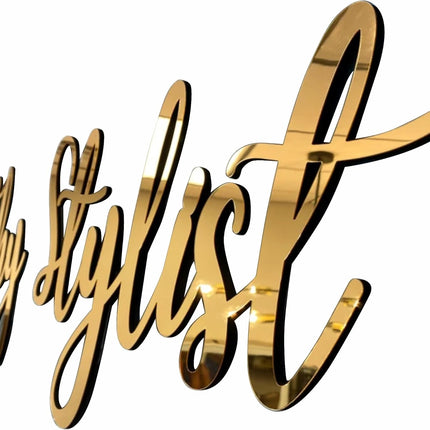 Custom Acrylic Name Sign Choose Your Font - living room decor, party decoration, baby name sign, nursery decor, mirror gold sign (24, gold)