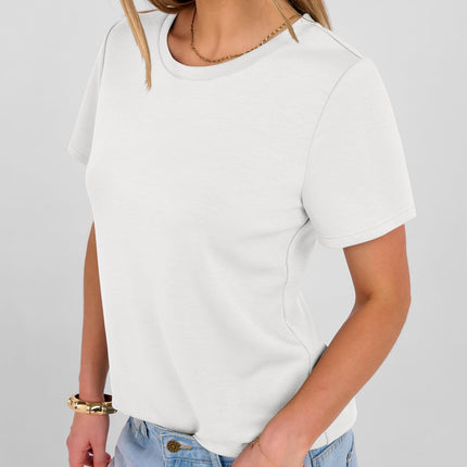 Women Short Sleeve Tops Summer Wrinkle-Free Basic Tee Shirts