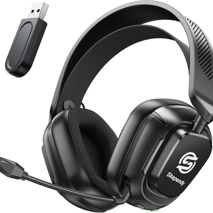 2.4GHz Wireless Gaming Headset for PC, PS5, PS4, Switch & Mac, Bluetooth Headset with Noise Canceling Microphone, Low-Latency Stereo Audio, 50mm Drivers, Up to 50H Battery, Lunar Black