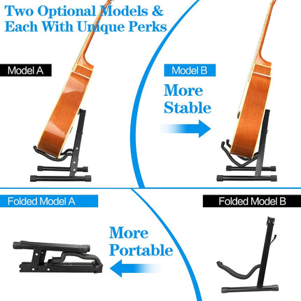 DkOvn 1/2/4 Pack Guitar Stand, A-Frame Folding Guitar Stand with Non-Slip Rubber and Foam Arms, for Acoustic Guitar, Electric Guitar, Bass, Ukulele, Banjo