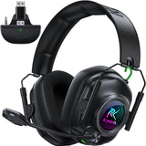 Wireless Gaming Headset for Xbox Series X|S, Xbox One, PC, PS5, PS4, Mac, Switch, 2.4 GHz Wireless & Bluetooth 5.4 Gaming Headphones with Noise Canceling Microphone, 50Hr Battery, 50mm Drivers-Black
