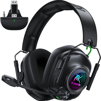 Wireless Gaming Headset for Xbox Series X|S, Xbox One, PC, PS5, PS4, Mac, Switch, 2.4 GHz Wireless & Bluetooth 5.4 Gaming Headphones with Noise Canceling Microphone, 50Hr Battery, 50mm Drivers-Black