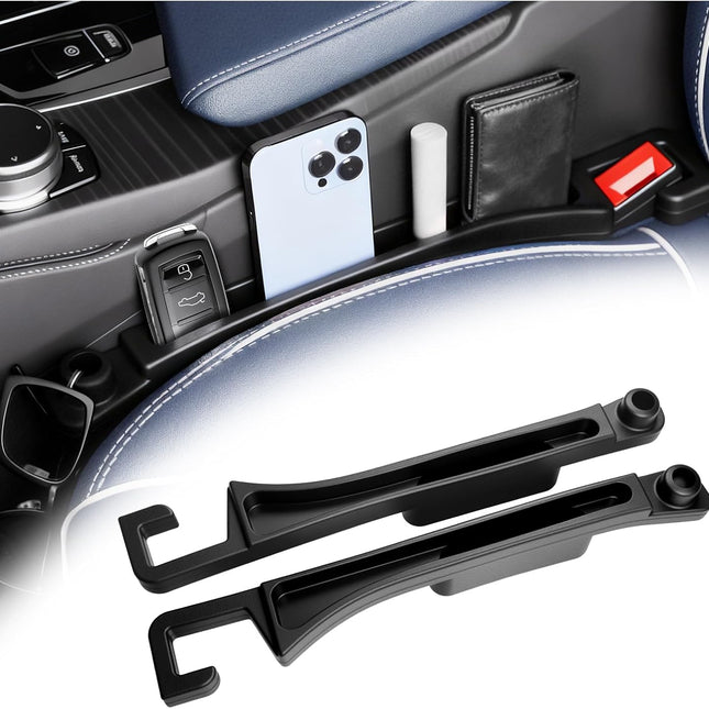 2-Piece Black Car Seat Gap Filler Organizer