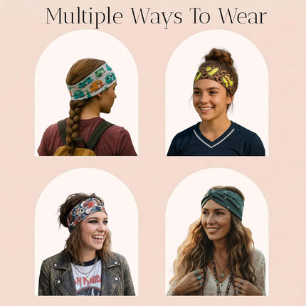 Soft Stretchy Headbands (One Size Fits Most), 1 Piece (Turquoise Chevron Arrows)