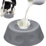 Slow Feeder Dog Bowls for Liquid Treat, Dog Lick Bowl for Anxiety Relief & Fast Eaters, Anti-Slip Ball-in Bone Broth, 5/6 Cup Pup Lick Toy for Peanut Butter Large Medium Small Pet Cats Gray
