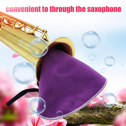 2PCS Saxophone Cleaning Cloth, Clarinet Swab Cloth Saxophone Cleaning Kit Clarinet Care Kit Deerskin Velvet for Alto Tenor Sax