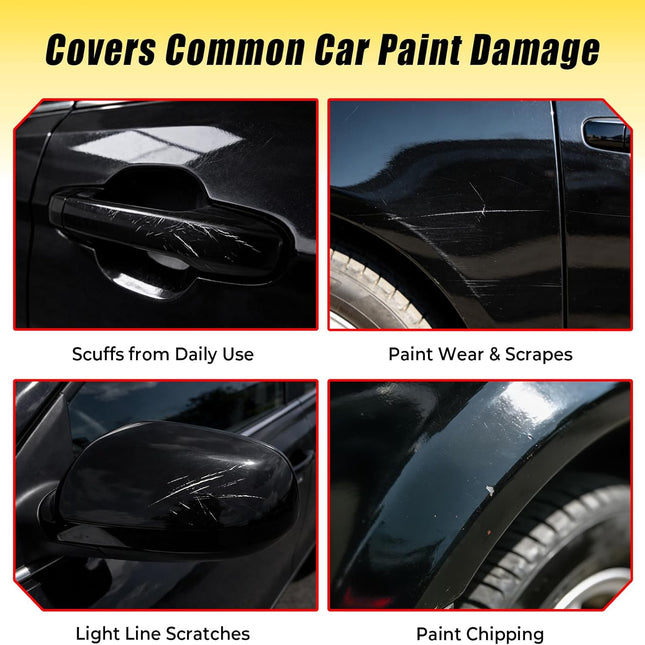 Gloss Black Touch Up Paint for Cars, 2-in-1 Brush & Tip, 0.4 fl oz