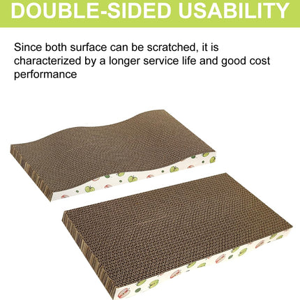 Cat Scratching Board, Corrugate Cat Scratcher with Catnip, 2 Pack