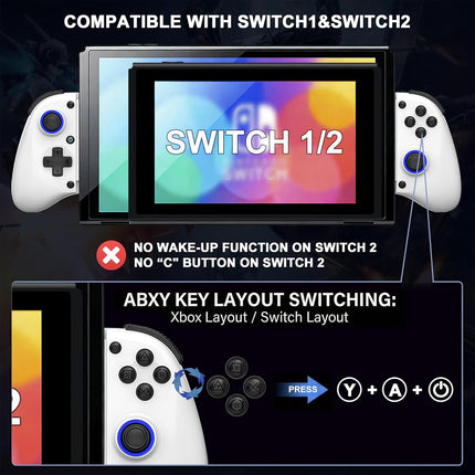 Megadream Mobile Gaming Controller for iPhone/Android/PC - iPad/Tablet (Up to 11in) - Cloud Game - NS-Switch|Swith 2 - Turn Your Phone into a Gaming Console - PS5/Xbox Remote Play Streaming, Call of Duty, Roblox, Turbo, White