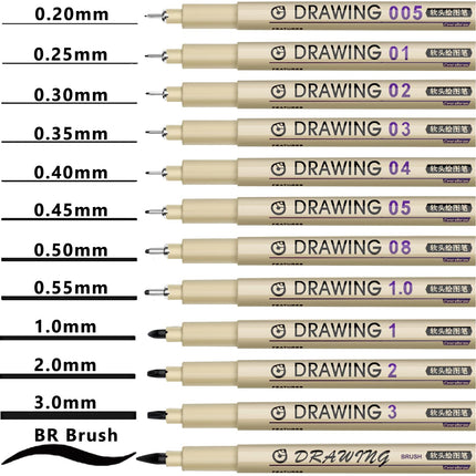 Muchcute Micro Fineliner Drawing Art Pens,12 Black Art Supplies Adult Craft