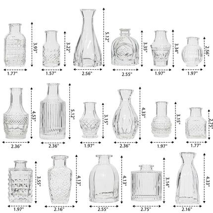 Glass Bud Vase Set of 32 Pcs, Small Glass Vases for Flowers