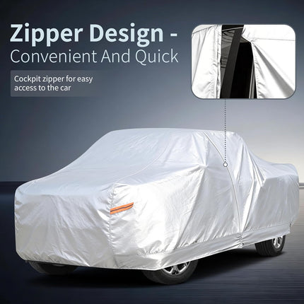 Car Cover Waterproof All-Weather,Heavy-Duty Outdoor Full Exterior Automobiles Truck(Length 243-250 inch) with Windshield Sun Shade Universal Fit Ford F-Series F-150, Tundra, RAM 1500 2500etc