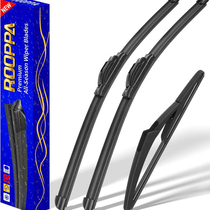 3 wipers Replacement for 2006-2011 Mini Cooper, Windshield Wiper Blades Original Equipment Replacement - 19"/18"/10" (Set of 3) U/J HOOK