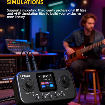 Portable Multi Effects Guitar Pedal with 6 Modules, 60+ Built-In Effects,20 Amp Modeling & Ir Loading, 80 Tone Preset Slots, Otg Usb Audio Interface & Bluetooth for Practice Recording
