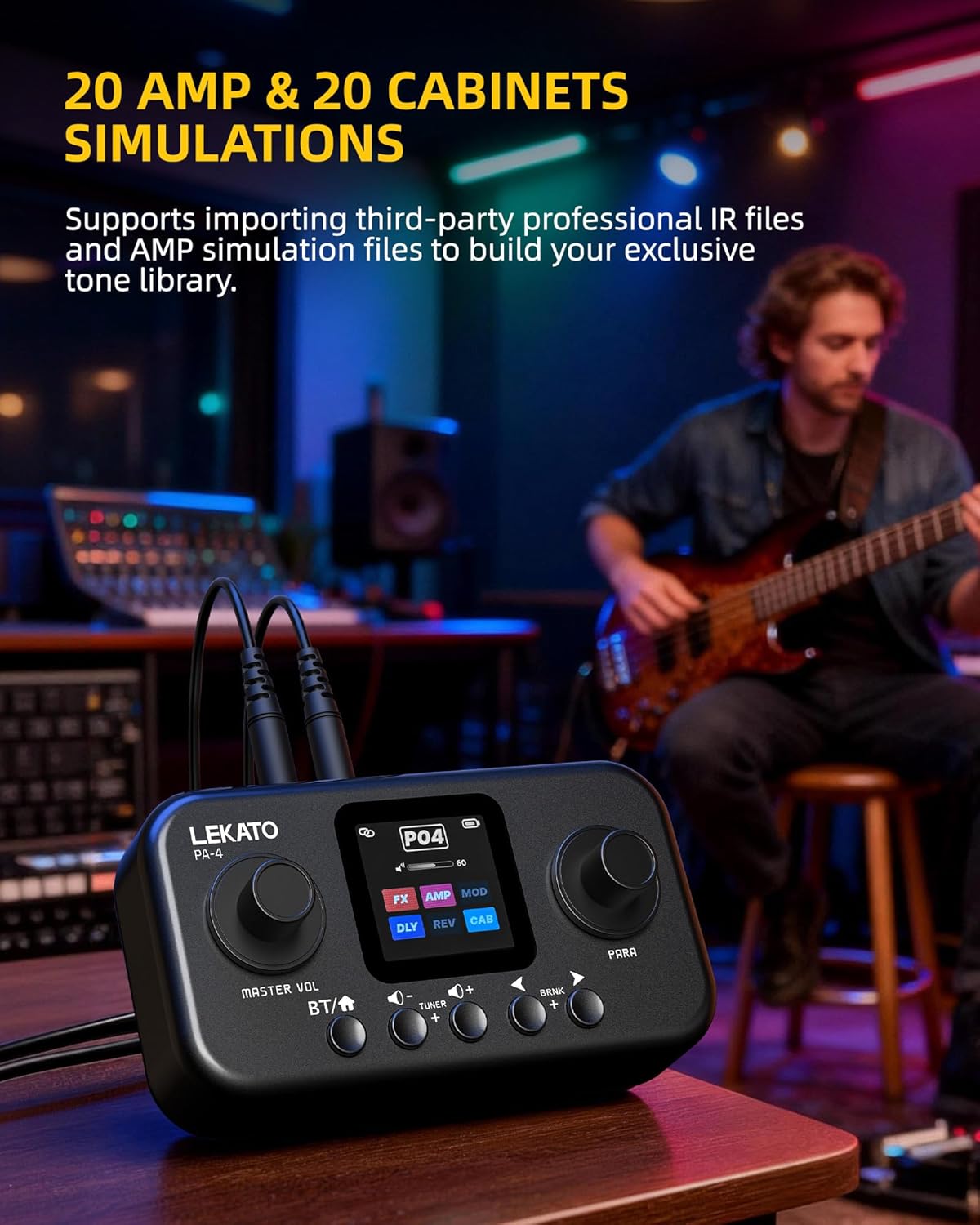 Portable Multi Effects Guitar Pedal with 6 Modules, 60+ Built-In Effects,20 Amp Modeling & Ir Loading - photo 3
