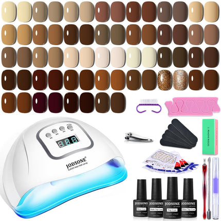Gel Nail Polish Kit with U V Light 32 Colors Gel Polish Nail + 4 Functional Adhesive Bottles Kit Soak - photo 11