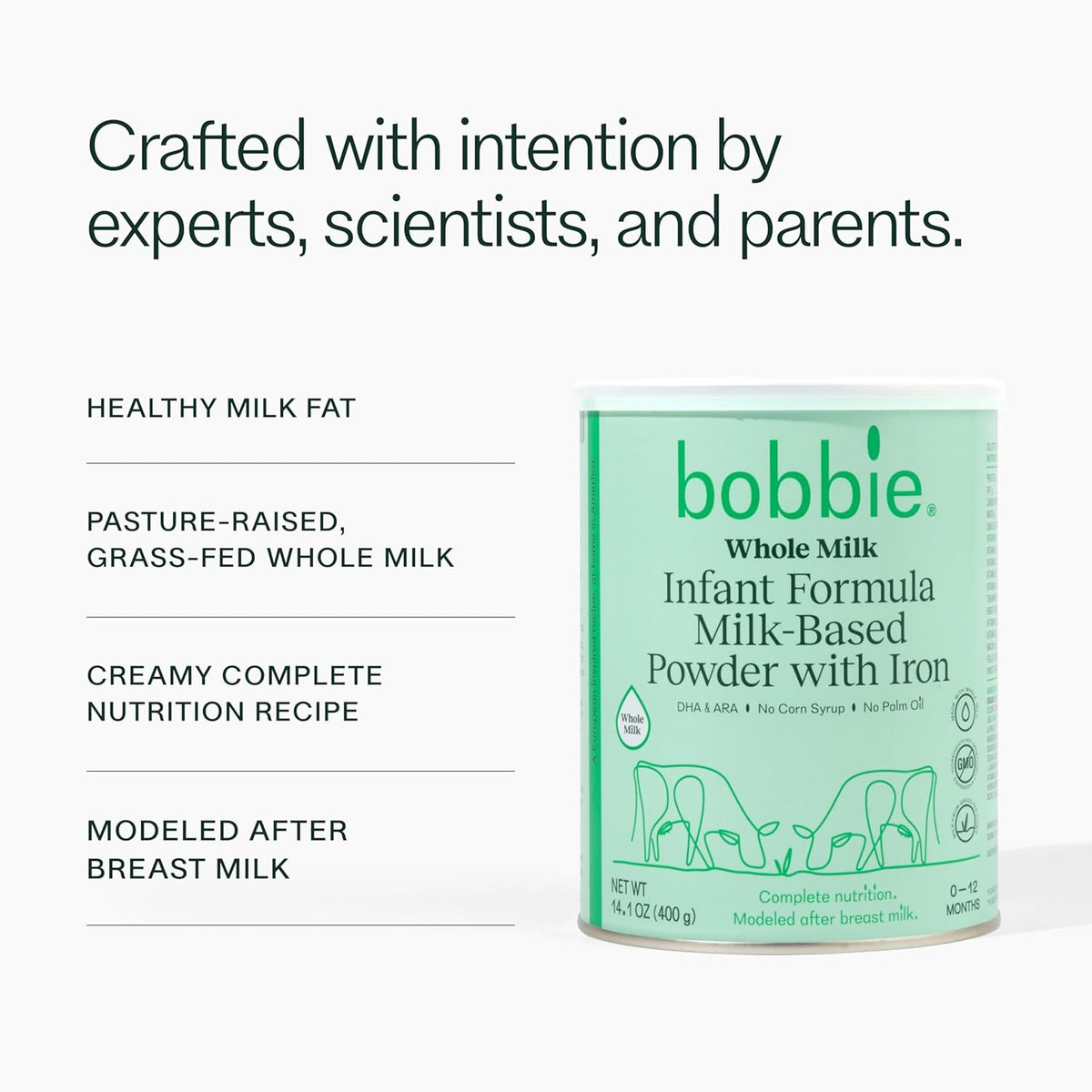 Whole Milk Grass Fed Powder Baby Formula with Iron, DHA and ARA, 14.1 oz - photo 2