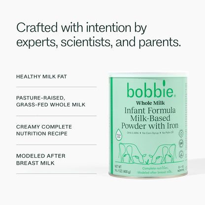 Whole Milk Grass Fed Powder Baby Formula with Iron, DHA and ARA, 14.1 oz - photo 2