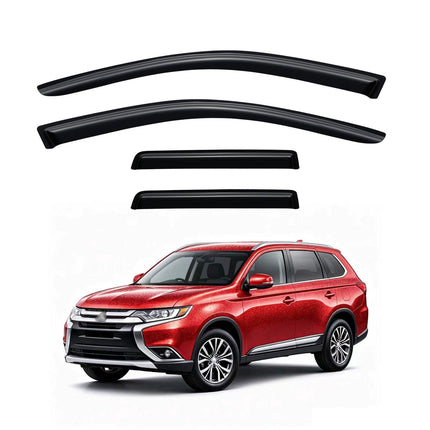 Window Visor for Jeep Cherokee 1984-2001 (Excludes Limited Model), Out-Channel Rain Guards Shields Vent Deflector Shade Wind Dark Smoke, Tape-On Outside-Mount, 4PCS