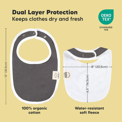 8-Pack Organic Baby Bibs for Boys, Girls - Soft Cotton Drooling and Teething Bibs for Baby Girl & Boy, Extra Absorbent, Easy To Clean & Put On for Toddler, Newborn, Infant 0-24 Months (Basics)