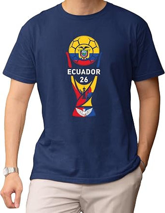 Ecuador 26 Soccer Shirt - 2026 International Football Country Fan T Shirt, Navy, Medium