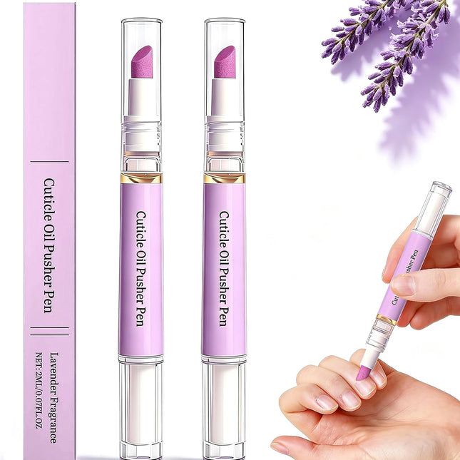2-Piece 2-in-1 Ceramic Cuticle Oil Pusher Pen