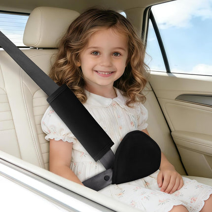 COOLBEBE Kids Seat Straps Cover Pad, Child Shoulder & Belly Comfort Cushion Set, Universal Seat Strap Cover for Booster, Strollers, High Chairs, Black