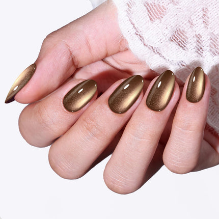 French Tip Press On Nails Short Almond 32Pcs 16 Sizes Reusable