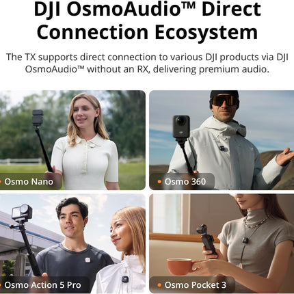 DJI Mic Mini (2 TX + 1 Mobile RX), Wireless Lavalier Microphone for iPhone 17/16/15 & Android/PC/Tablet, Plug-and-Play, 300m Transmission, Ultralight, Active Noise Cancelling, YouTube, Vlog, Streaming