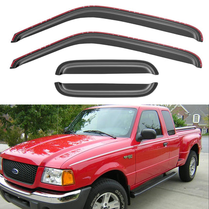 Window Visors Rain Guards for 2017-2026 Ford F250-F550 Super Duty Crew Cab