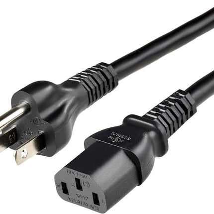Amazon Basics PC Power Cord, 3 Feet, 3 Prong AC Power Cord for Monitor, Computer, TV, 18 AWG, 125 Volts, Black