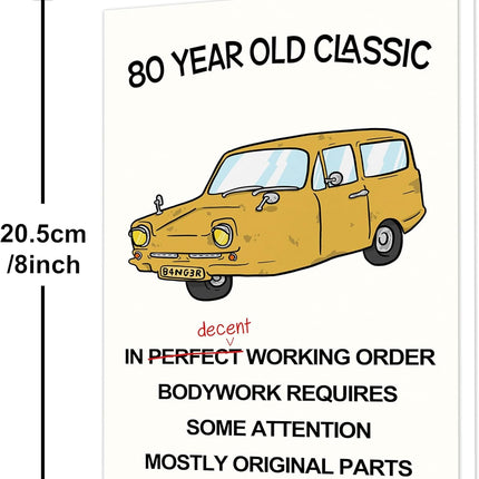 Funny 80th Birthday Card,80th Birthday Decorations & Gifts for Women Men,Happy 80 Year Old Gifts Cards for Dad Mom Grandpa Grandma