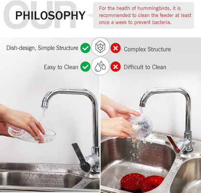 2-Pack 16 oz Leak-Proof Dish-Style Hummingbird Feeders - photo 2
