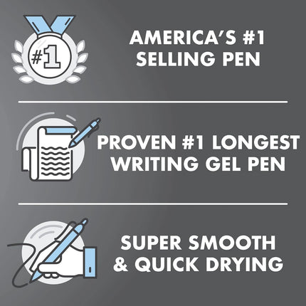 Premium Refillable & Retractable Rolling Ball Gel Pens, Fine Point, Blue Ink, 12-Pack - photo 5