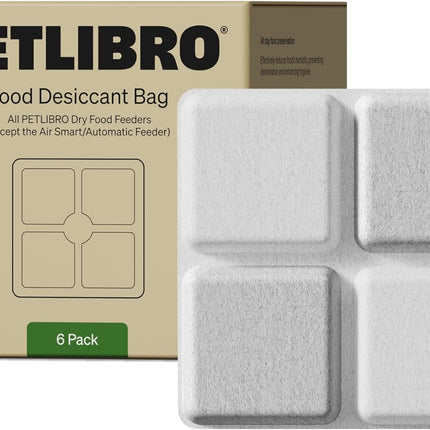 PETLIBRO Pet Food Desiccant Bag, 6 Packs Desiccant Bags for Cat Dog Feeder, Keep Pet Food Dry and Fresh, Suitable PETLIBRO Automatic Cat Feeder Model PLAF005, PLAF006, PLAF103, PLAF203, PLAF301