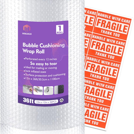 1 Roll 12" X 36' Perforated Nylon Bubble Packi - view 1