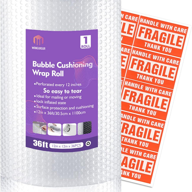 1 Roll 12" X 36' Perforated Nylon Bubble Packi - view 1