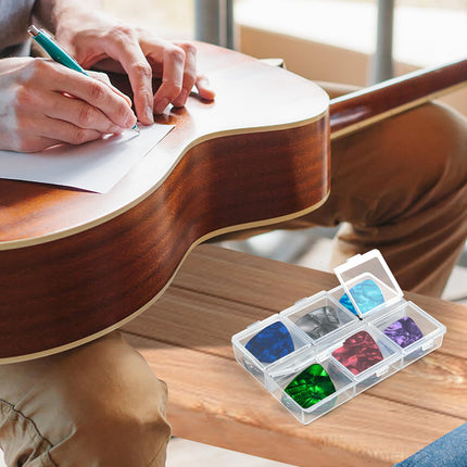 Guitar Pick Holder, 6-Grid Guitar Pick Case, 60 Capacity, Box Only