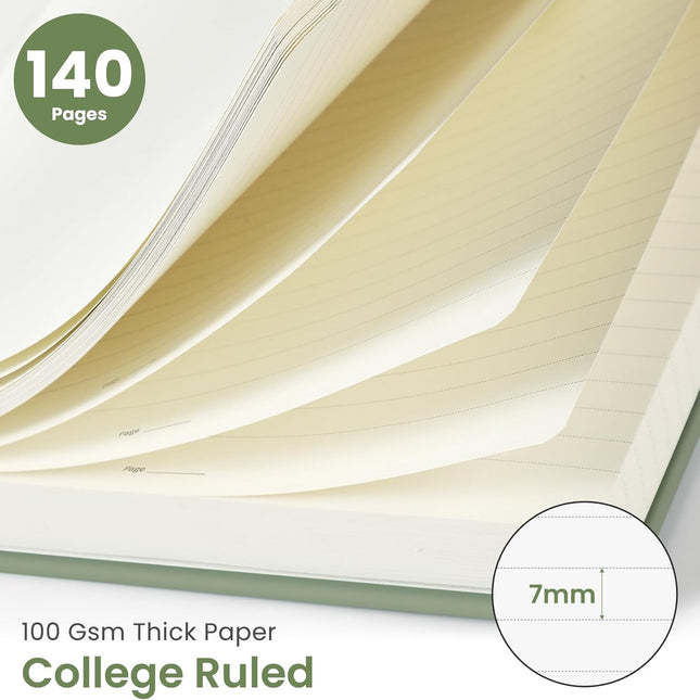 Lined Spiral Journal Notebook for Women & Men, 140 Pages, College