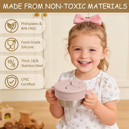 12 oz Spill-Proof Stainless Steel Snack Containers for Toddlers and Kids, 2 Pack - photo 4