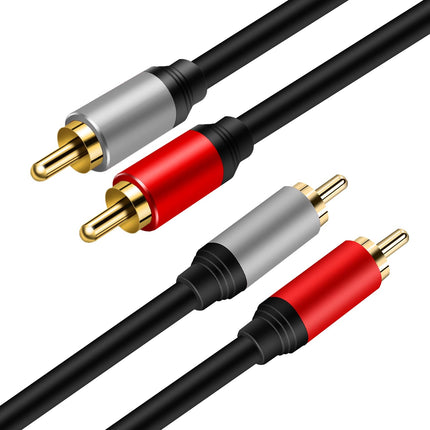 Tan QY 2RCA to 2RCA Cable 10ft, Gold-Plated 2 RCA Male to 2 RCA Male Stereo Audio Cable for Home Theater, HDTV, Gaming Consoles, Hi-Fi Systems (10Ft/3m)
