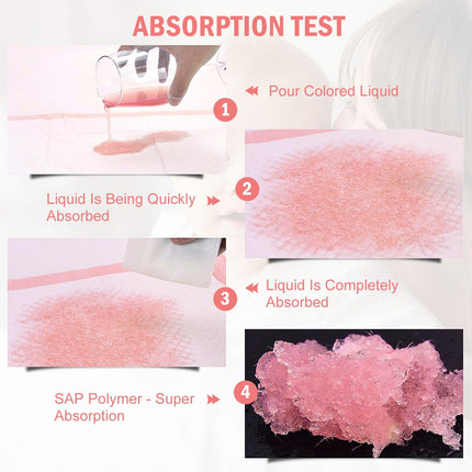 Large Disposable Changing Pads for Baby 24 x 17 Inches - Pink