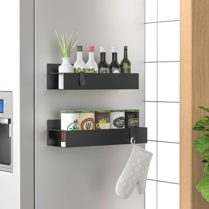 Metal Magnetic Spice Rack for Refrigerator Black, 4 Pack